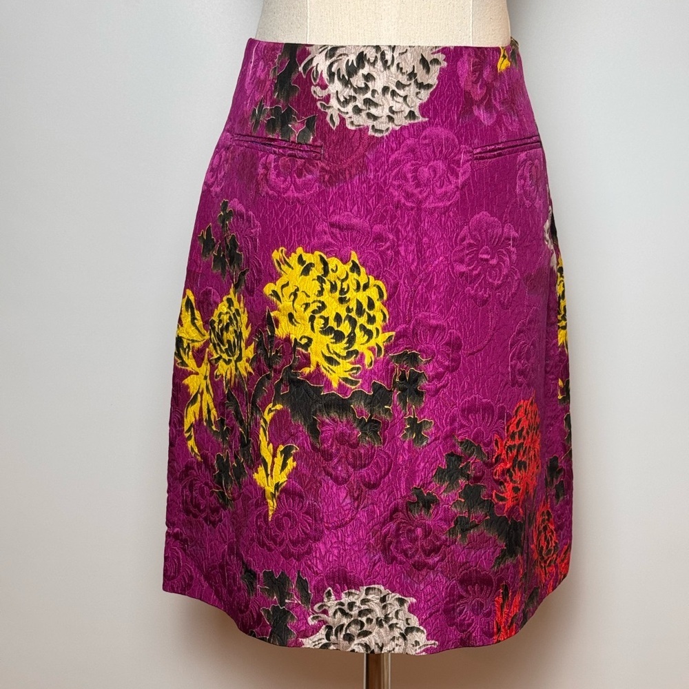Etro Women’s Floral Brocade Skirt | Size 42 | Chrysanthemum Print